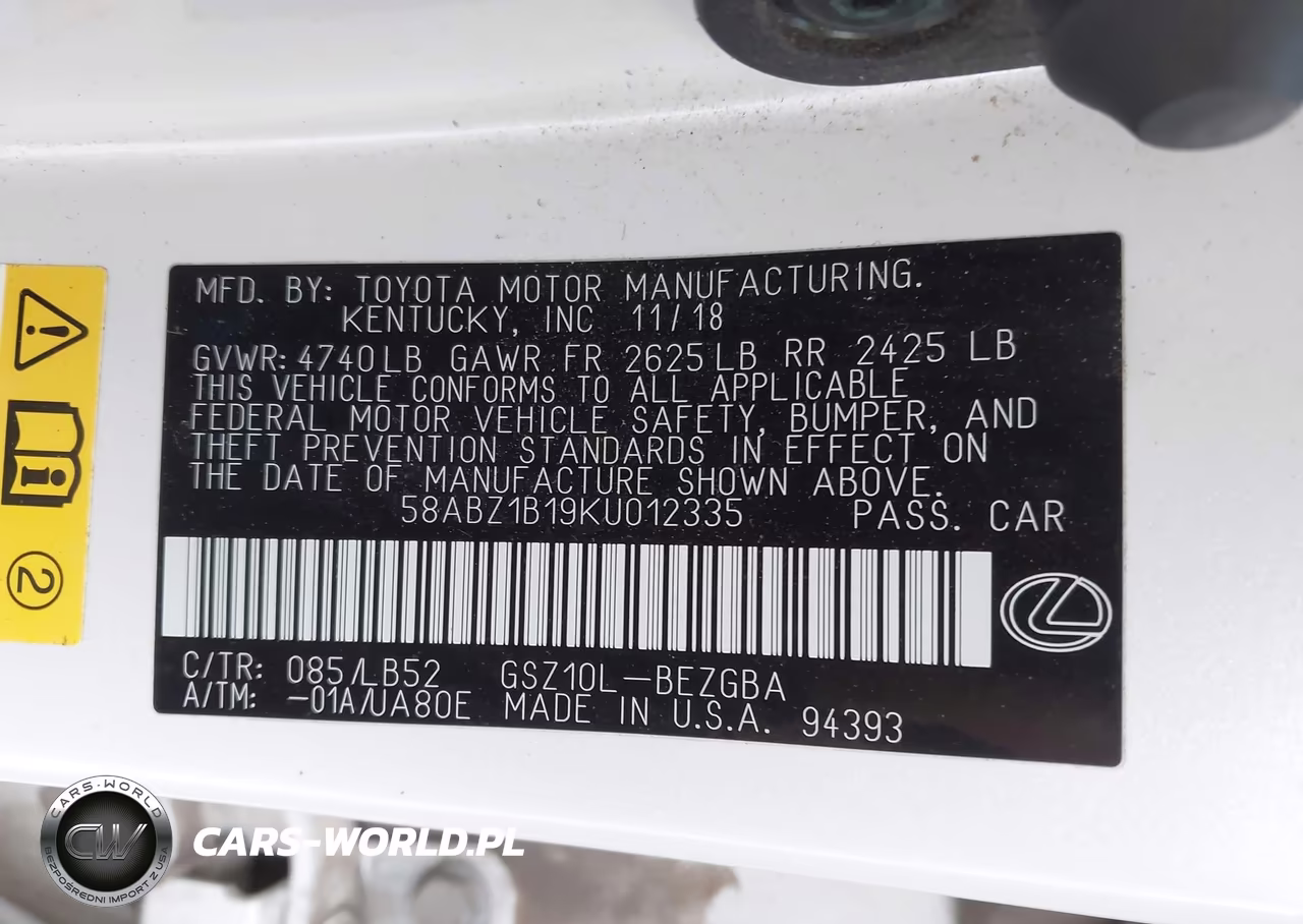 2019 Lexus Es 350 Luxury VIN:58ABZ1B19KU012335 - 9