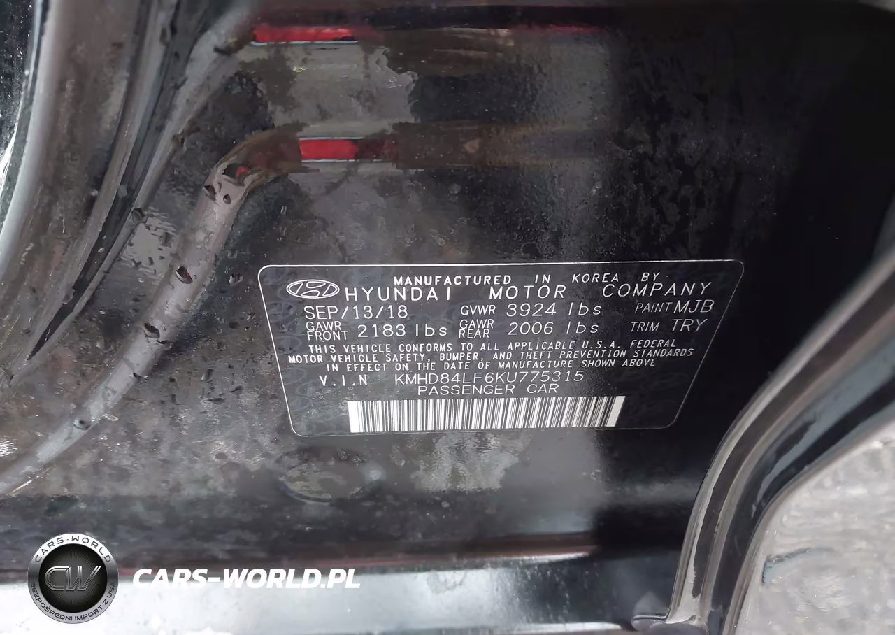 2019 Hyundai Elantra Sel VIN:KMHD84LF6KU775315 - 9
