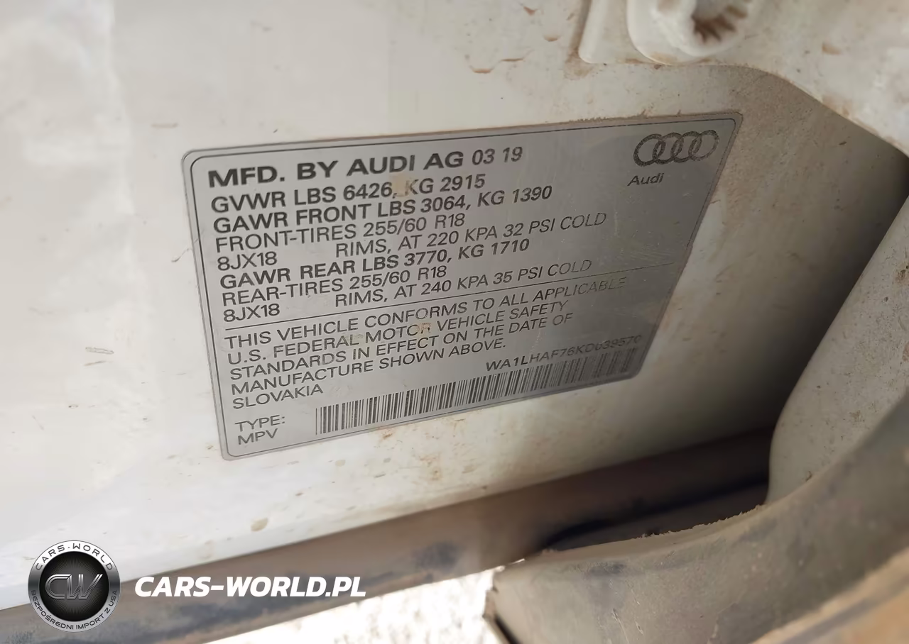 2019 Audi Q7 45 Premium-45 Se Premium VIN:WA1LHAF76KD039570 - 9
