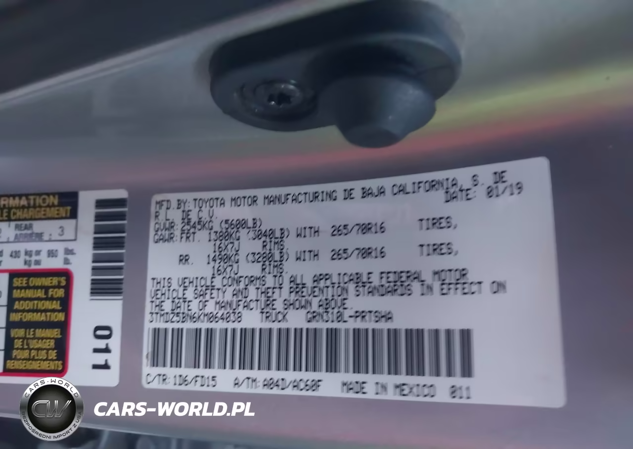 2019 Toyota Tacoma Trd Off Road VIN:3TMDZ5BN6KM064038 - 9