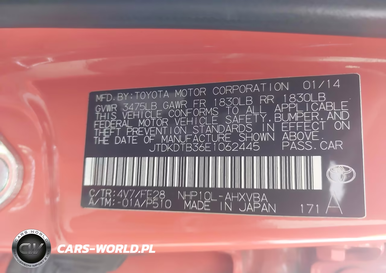 2014 Toyota Prius C One VIN:JTDKDTB36E1062445 - 9