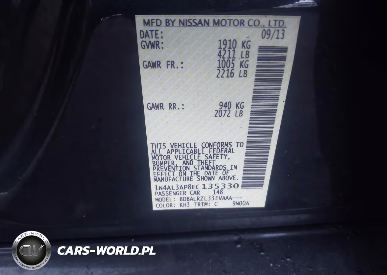 2014 Nissan Altima 2.5 S VIN:1N4AL3AP8EC135330 - 9