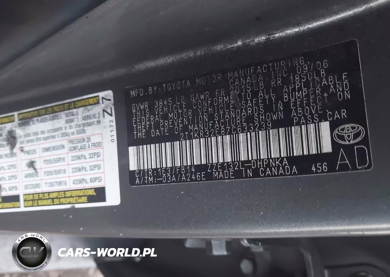 2007 Toyota Matrix Xr VIN:2T1KR32E87C633239 - 9