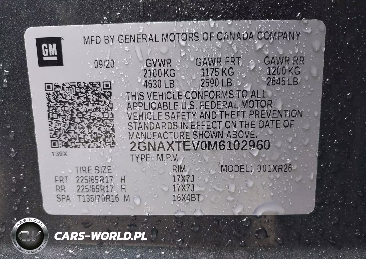2021 Chevrolet Equinox Awd 2Fl VIN:2GNAXTEV0M6102960 - 9