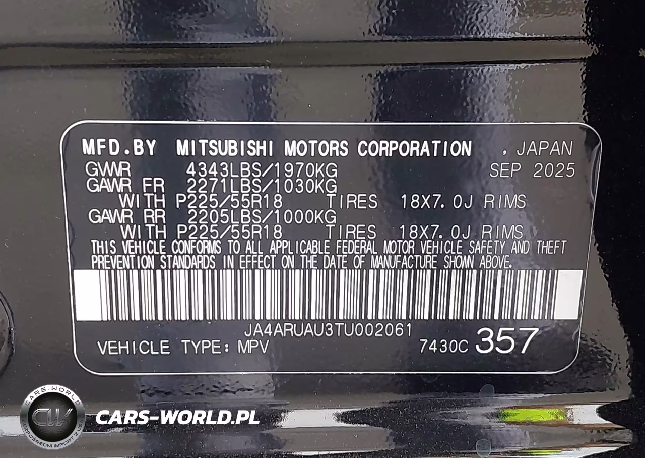 2026 Mitsubishi Outlander Sport 2.0 Es-2.0 Le-2.0 Ralliart-2.0 S-2.0 Se-2.0 Trail Edition VIN:JA4ARUAU3TU002061 - 9