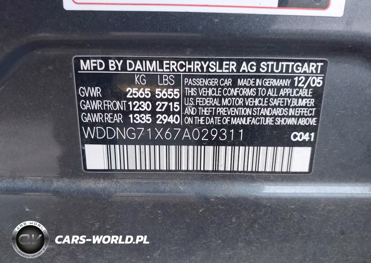 2007 Mercedes-Benz S 550 VIN:WDDNG71X67A029311 - 9