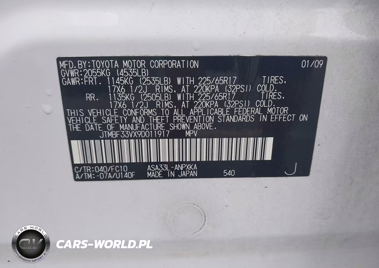 2009 Toyota Rav4 VIN:JTMBF33VX9D011917 - 9