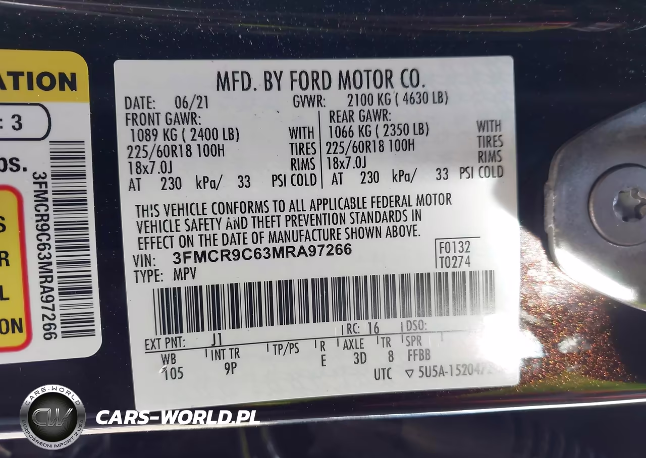 2021 Ford Bronco Sport Outer Banks VIN:3FMCR9C63MRA97266 - 9