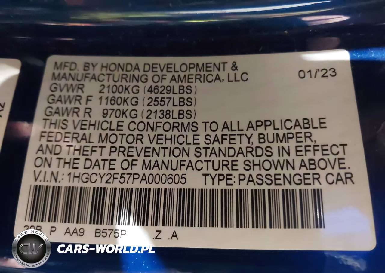 2023 Honda Accord Hybrid Sport VIN:1HGCY2F57PA000605 - 9