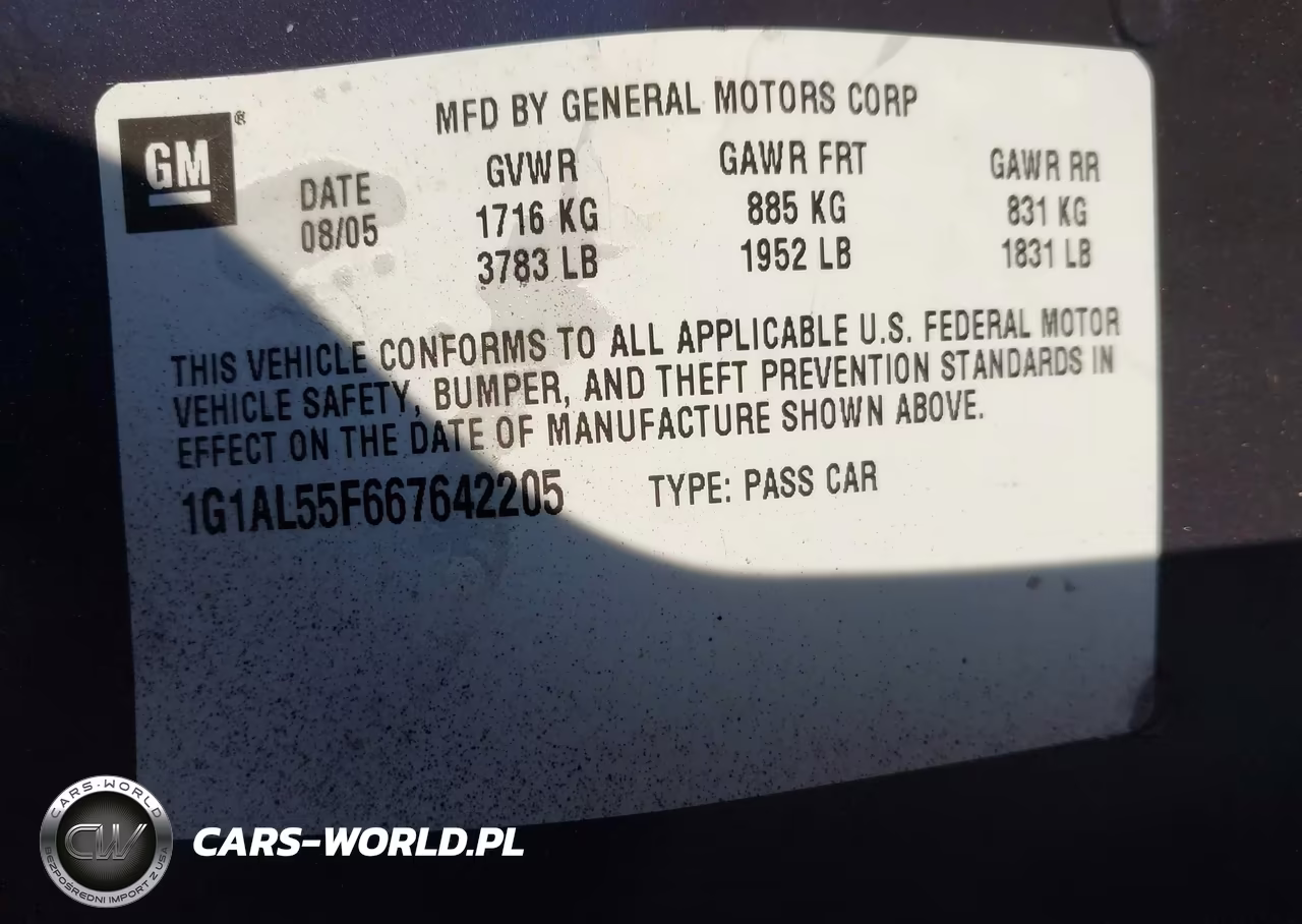 2006 Chevrolet Cobalt Lt VIN:1G1AL55F667642205 - 9