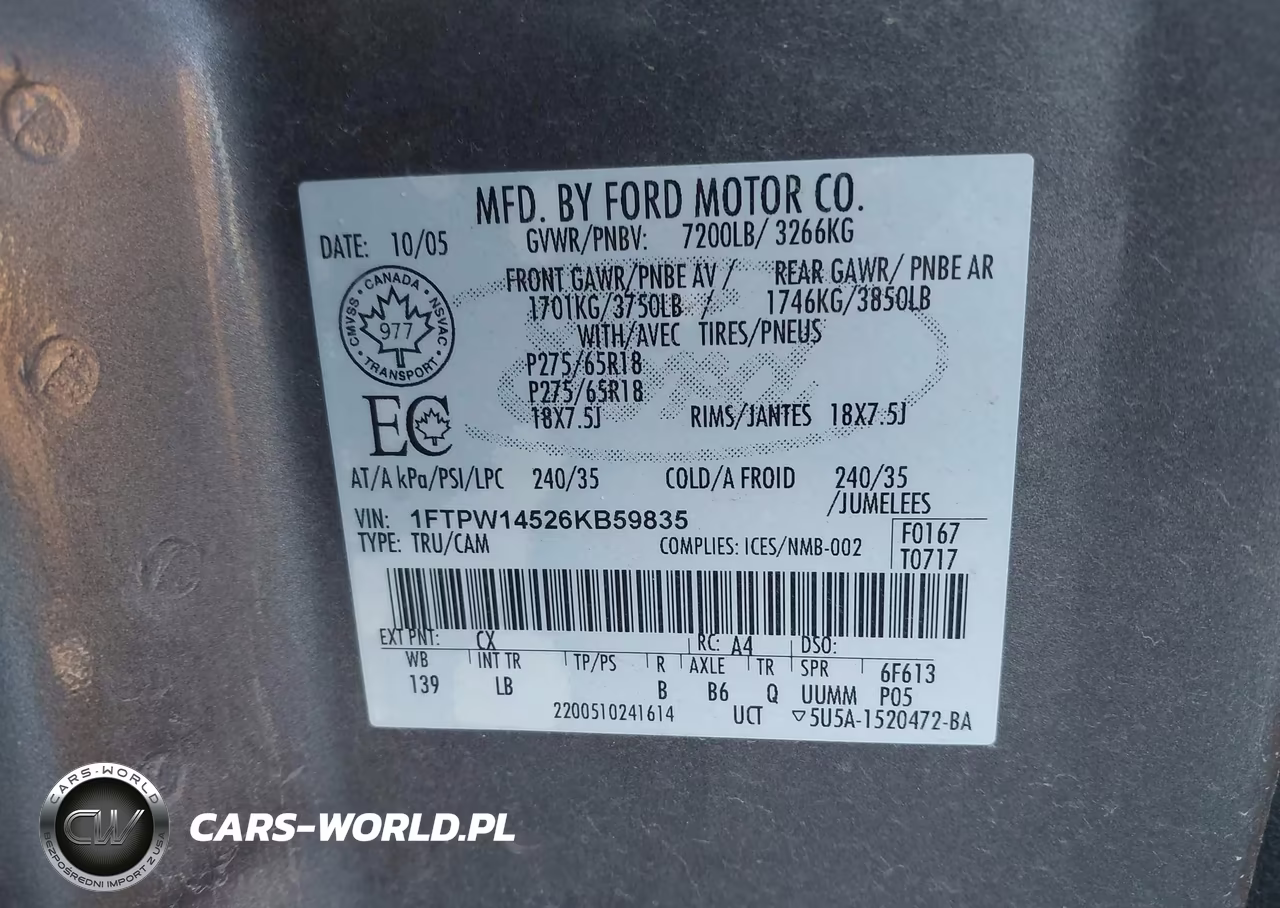 2006 Ford F-150 Fx4-Lariat-Xlt VIN:1FTPW14526KB59835 - 9