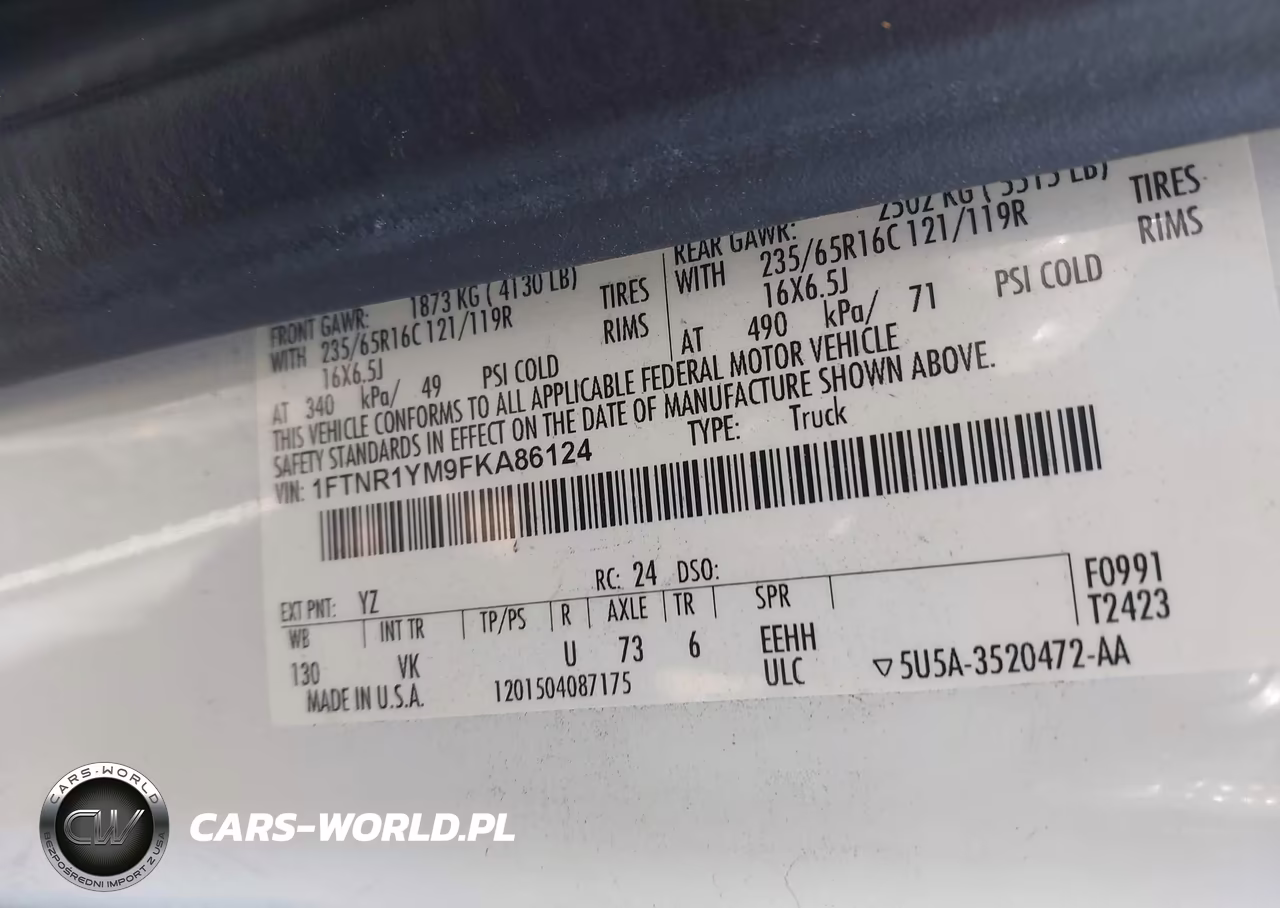 2015 Ford Transit-250 VIN:1FTNR1YM9FKA86124 - 9