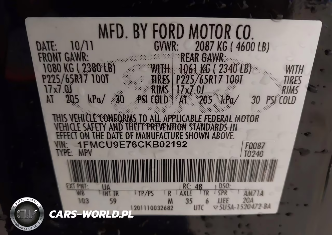 2012 Ford Escape Limited VIN:1FMCU9E76CKB02192 - 9