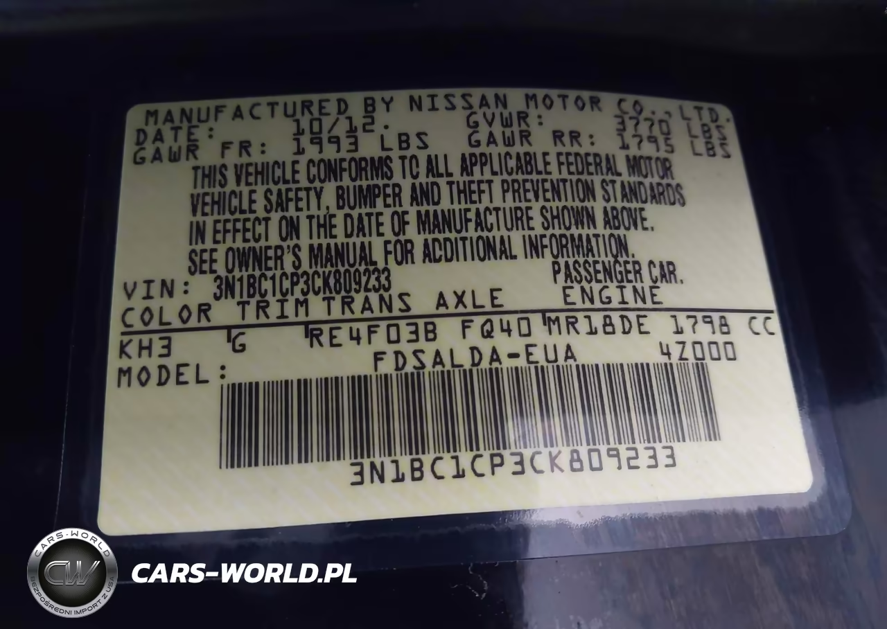 2012 Nissan Versa 1.8 S VIN:3N1BC1CP3CK809233 - 9