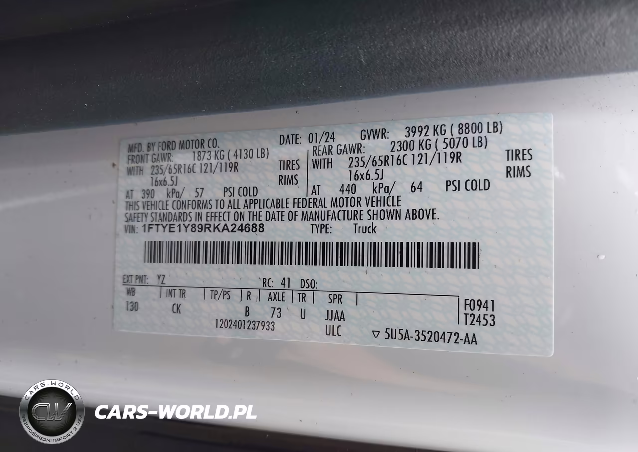 2024 Ford Transit-150 VIN:1FTYE1Y89RKA24688 - 9