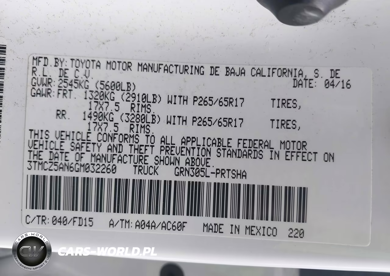 2016 Toyota Tacoma Trd Off Road-Trd Sport VIN:3TMCZ5AN6GM032260 - 9