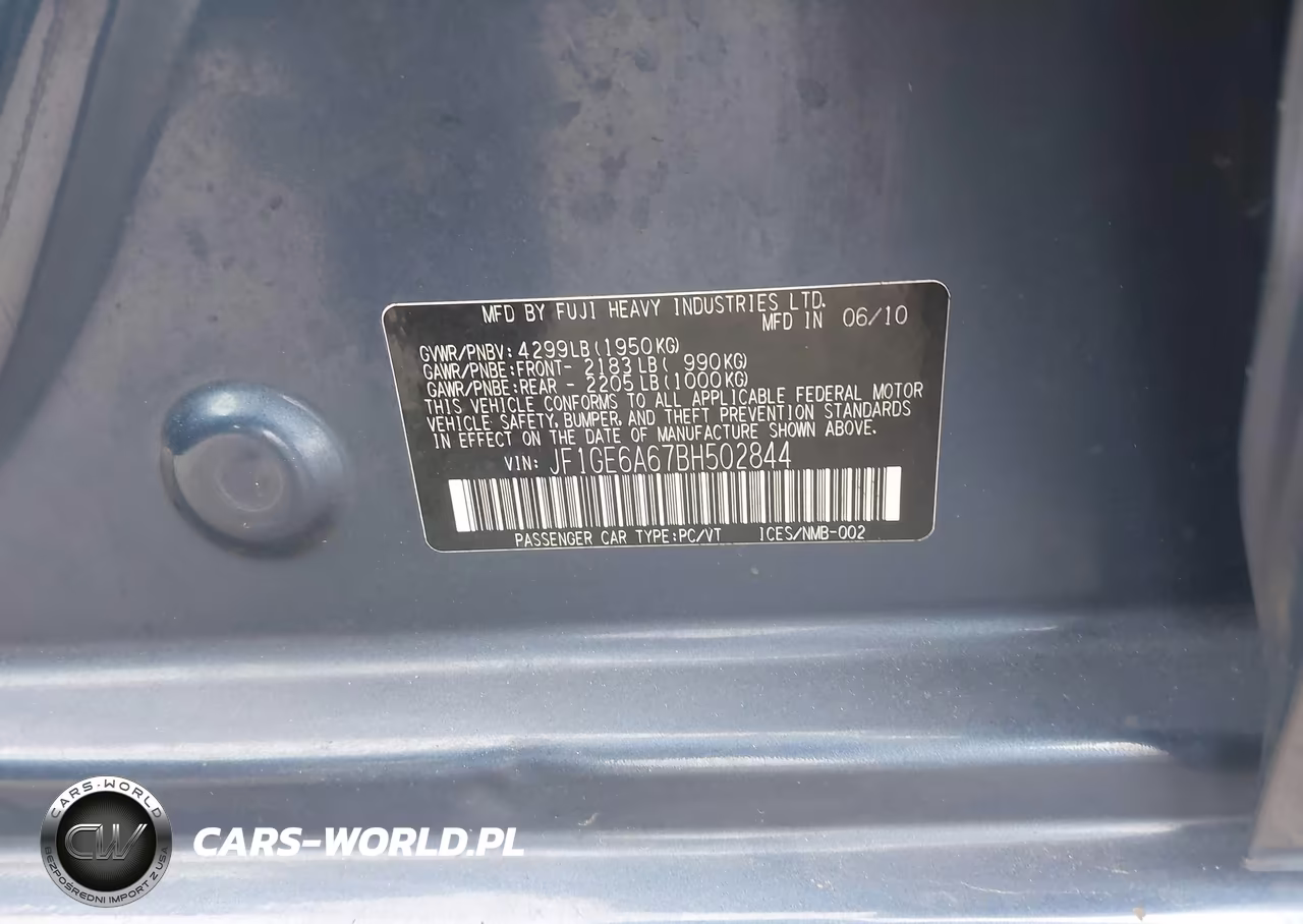 2011 Subaru Impreza 2.5I VIN:JF1GE6A67BH502844 - 9