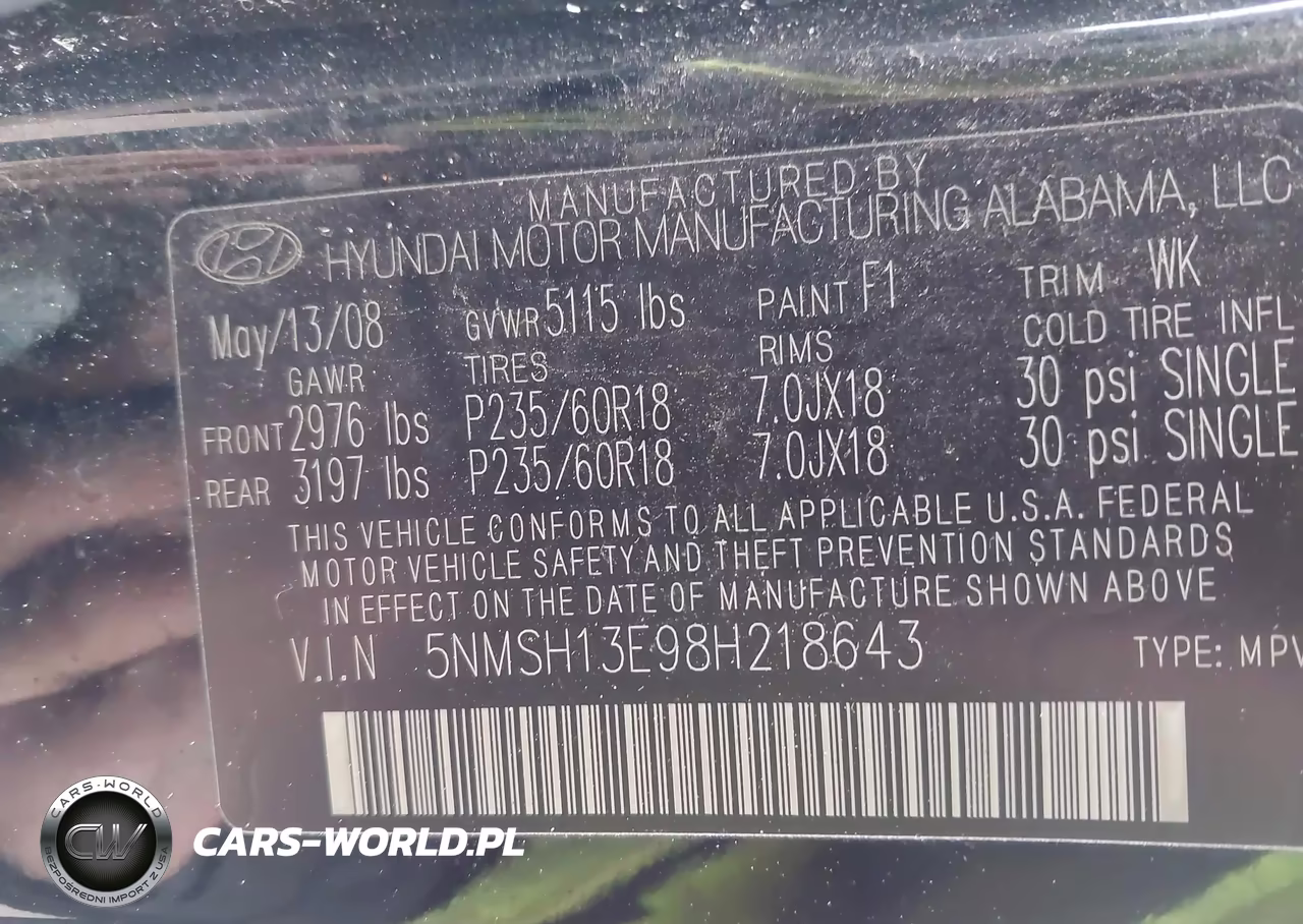 2008 Hyundai Santa Fe Limited-Se VIN:5NMSH13E98H218643 - 9