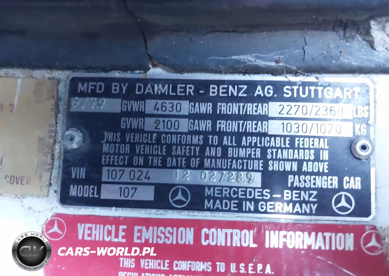1979 Mercedes-Benz 450 VIN:10702412027289 - 9