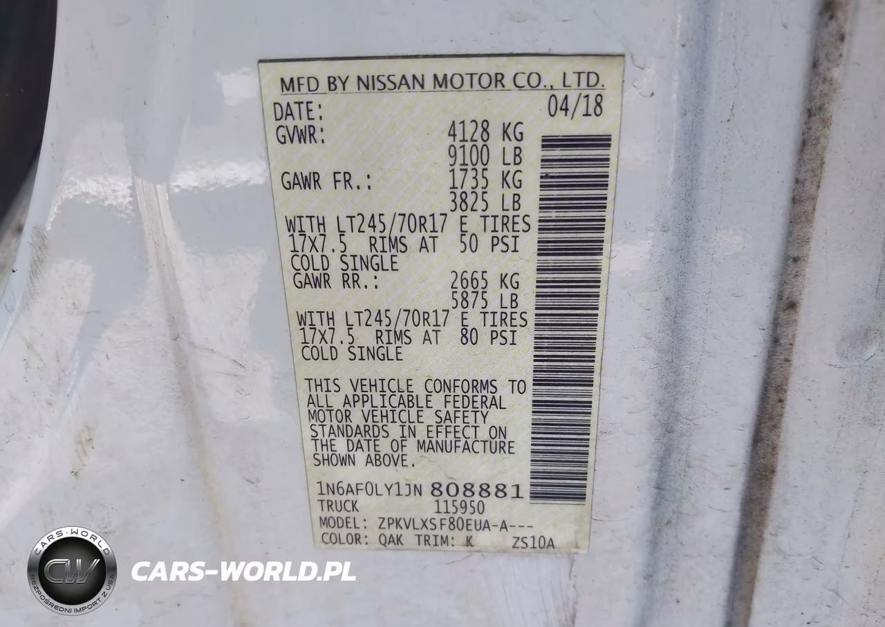 2018 Nissan Nv Cargo Nv2500 Hd Sv V8 VIN:1N6AF0LY1JN808881 - 9