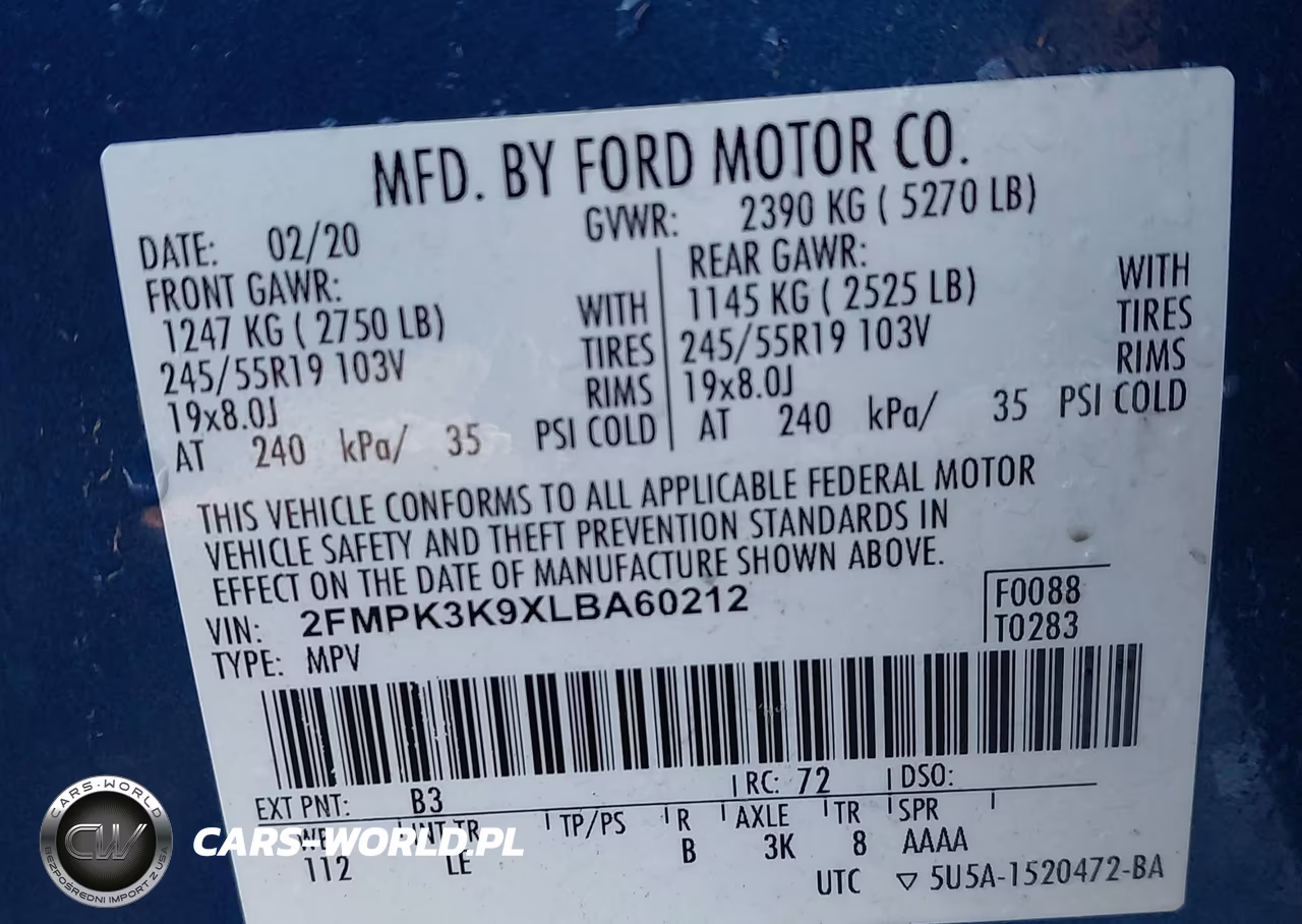 2020 Ford Edge Titanium VIN:2FMPK3K9XLBA60212 - 9