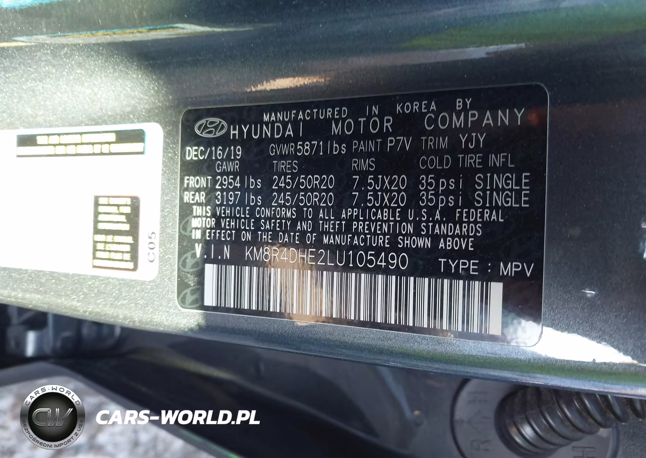 2020 Hyundai Palisade Sel VIN:KM8R4DHE2LU105490 - 9