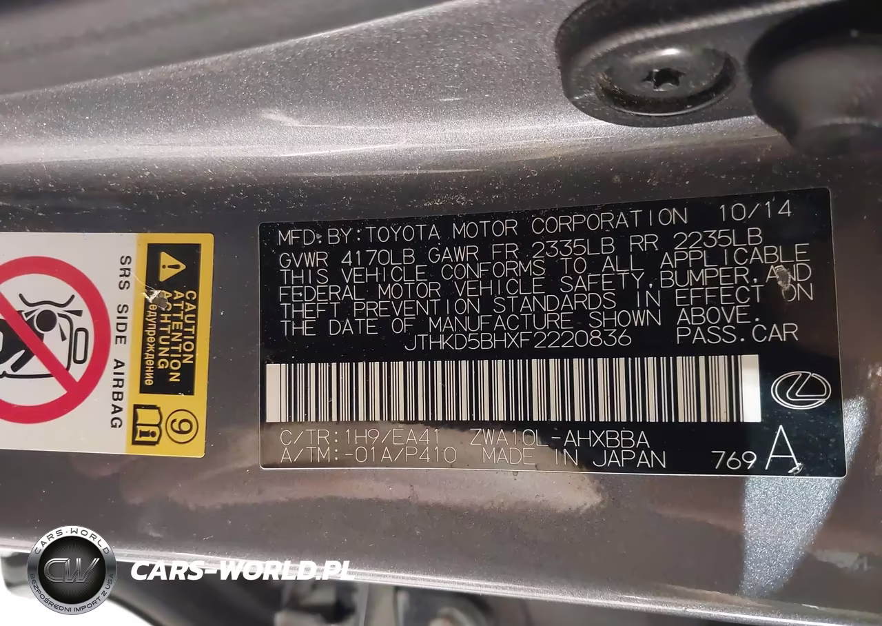 2015 Lexus Ct 200H VIN:JTHKD5BHXF2220836 - 9