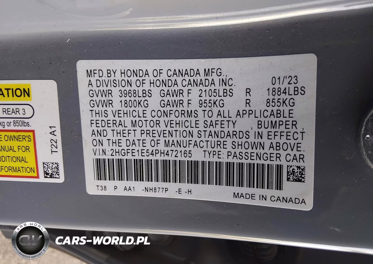 2023 Honda Civic Si Sedan VIN:2HGFE1E54PH472165 - 9