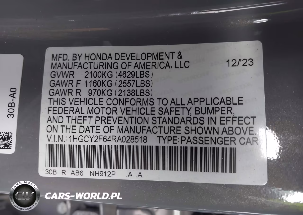 2024 Honda Accord Hybrid Ex-L VIN:1HGCY2F64RA028518 - 9