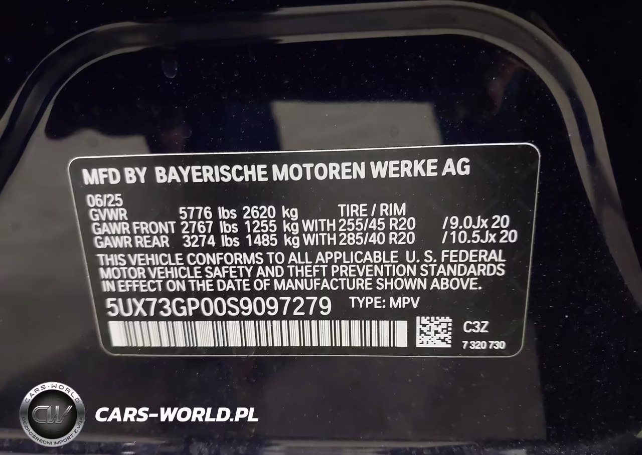 2025 BMW X3 M50 xDrive VIN:5UX73GP00S9097279 - 9