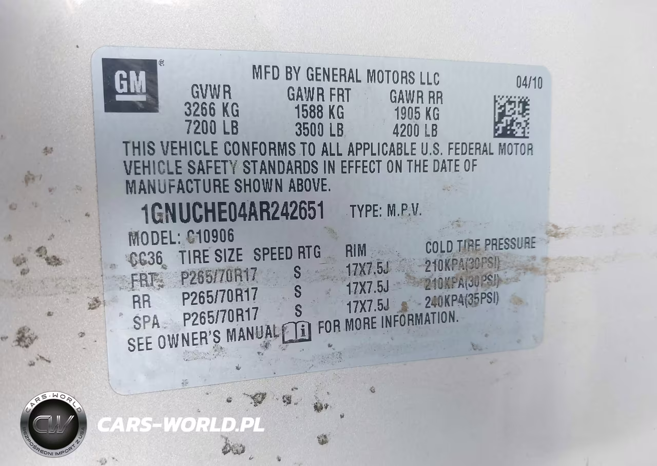2010 Chevrolet Suburban 1500 Ls VIN:1GNUCHE04AR242651 - 9