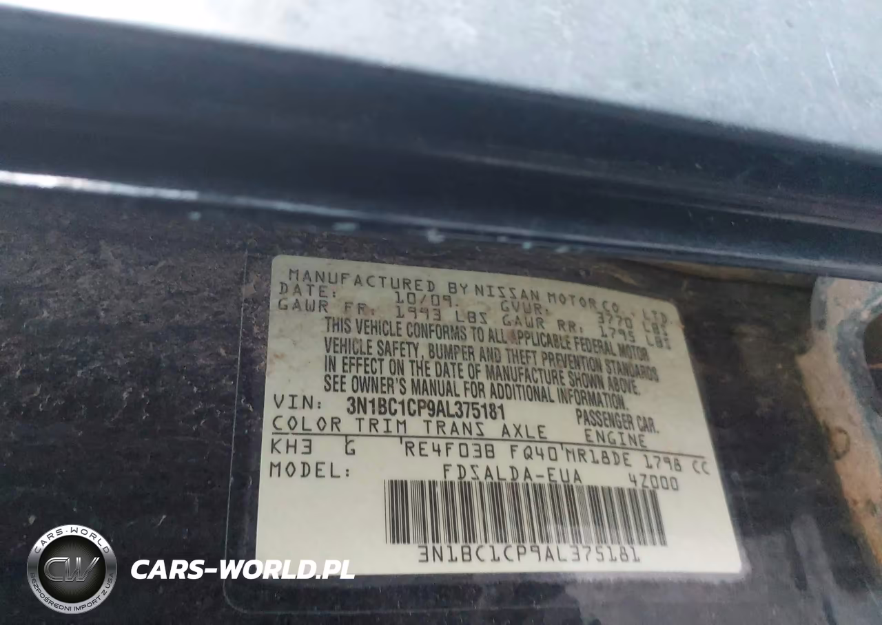 2010 Nissan Versa S-Sl VIN:3N1BC1CP9AL375181 - 9