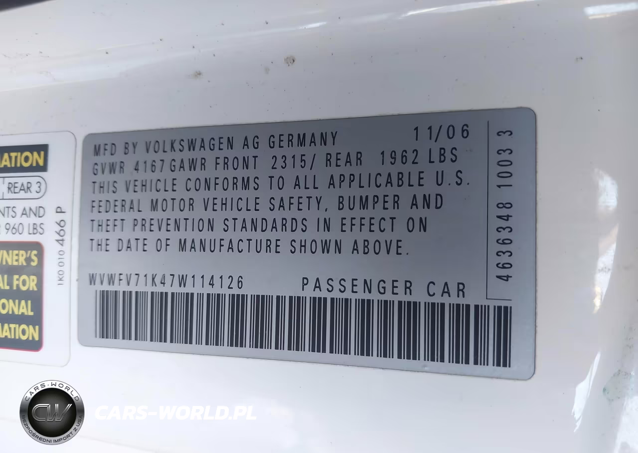 2007 Volkswagen Gti 2-Door-Fahrenheit VIN:WVWFV71K47W114126 - 9