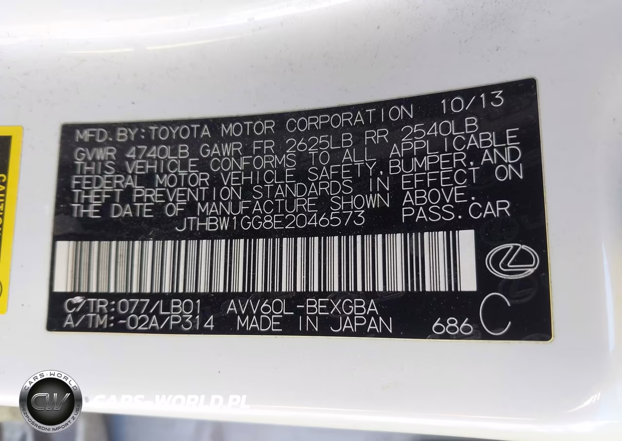 2014 Lexus Es 300H VIN:JTHBW1GG8E2046573 - 9