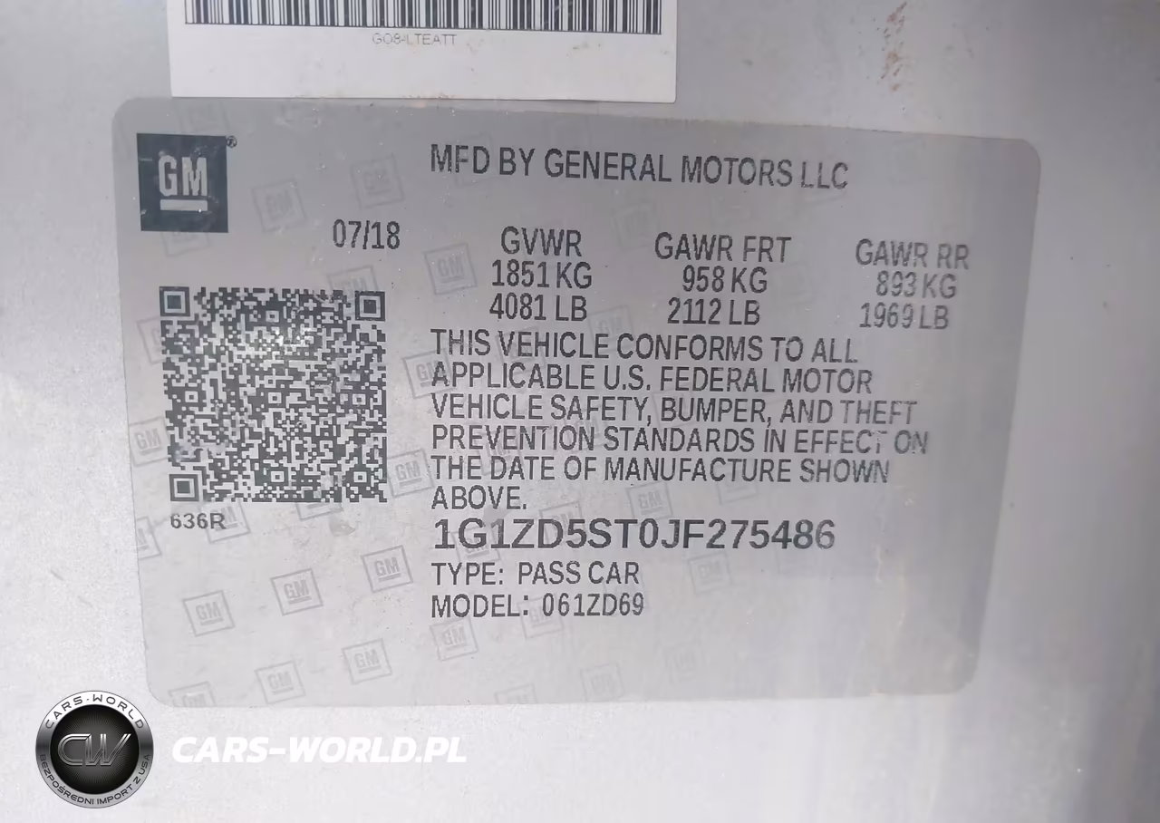 2018 Chevrolet Malibu Lt VIN:1G1ZD5ST0JF275486 - 9