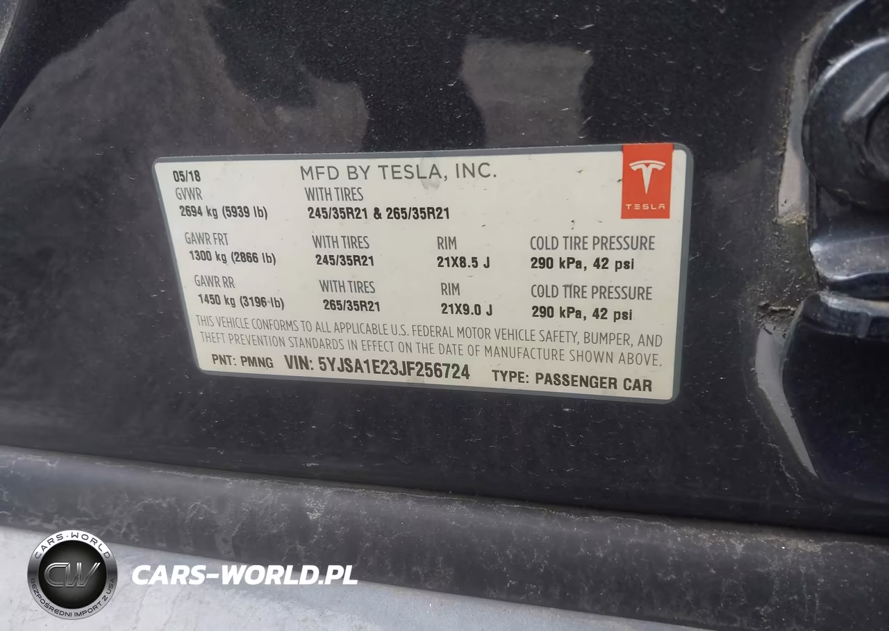2018 Tesla Model S VIN:5YJSA1E23JF256724 - 9