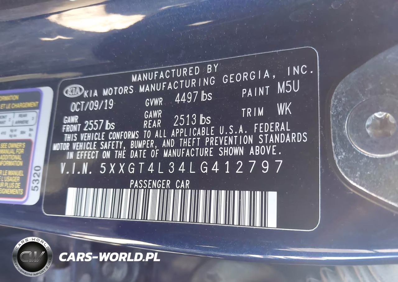 2020 Kia Optima S VIN:5XXGT4L34LG412797 - 9