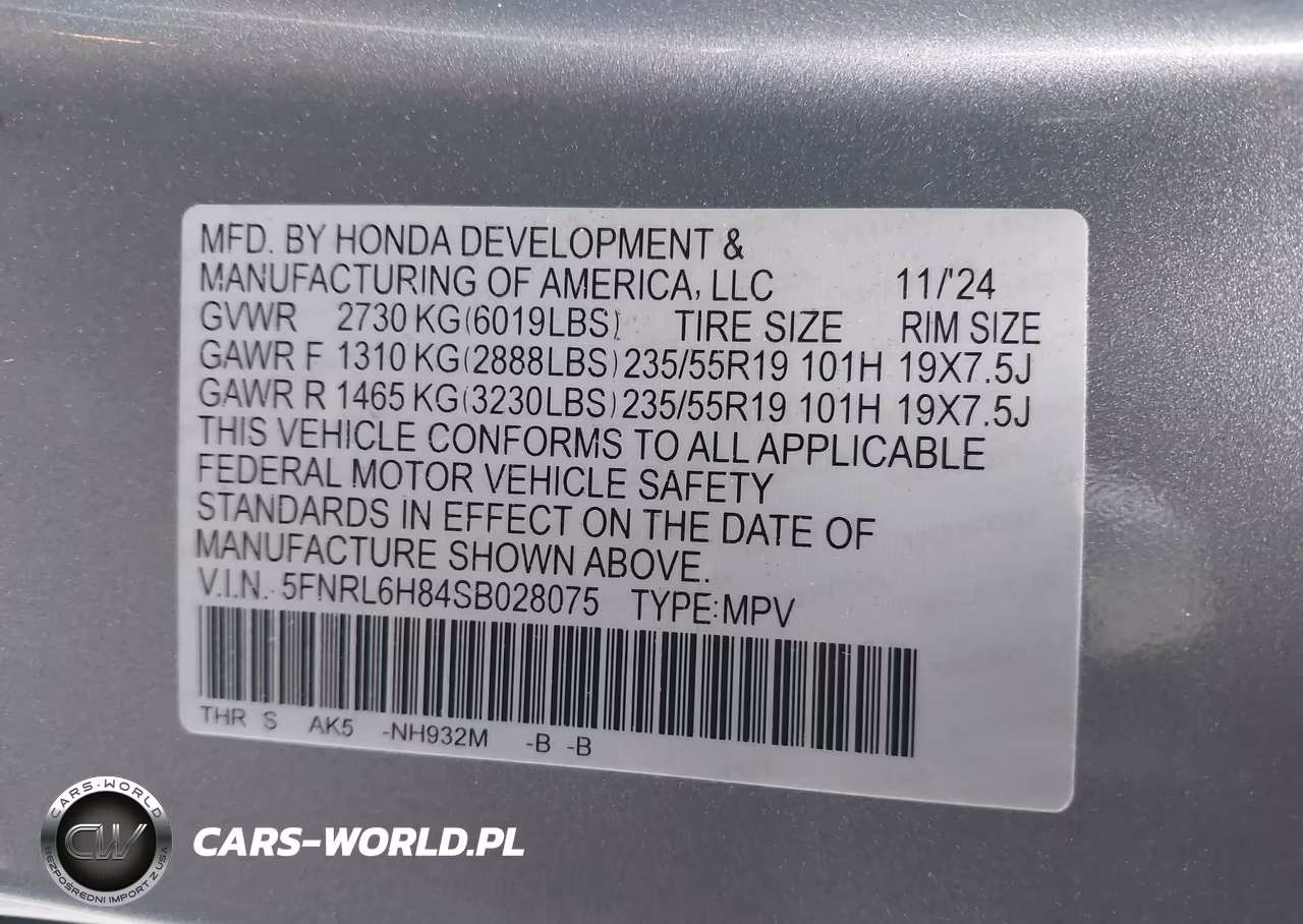 2025 Honda Odyssey Touring VIN:5FNRL6H84SB028075 - 9