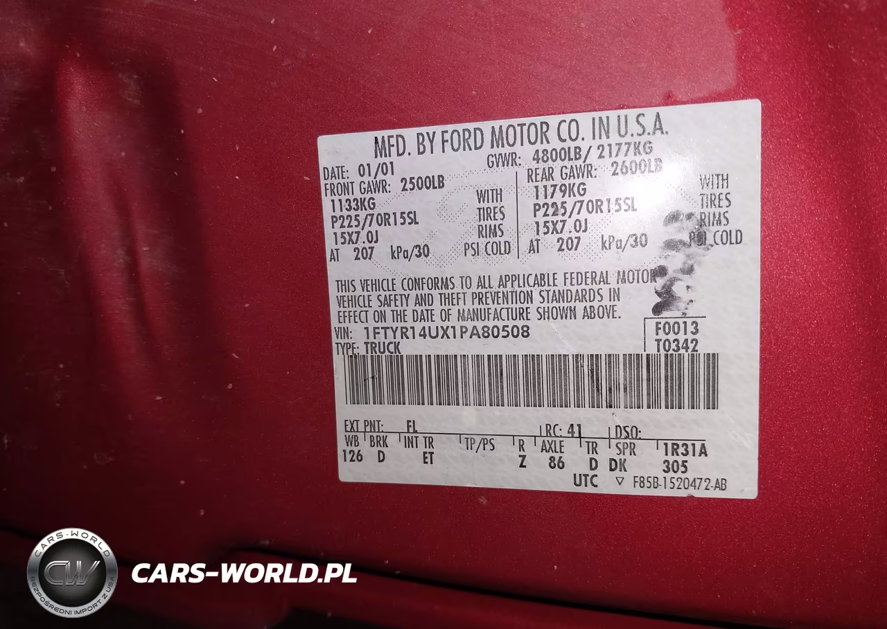 2001 Ford Ranger Edge-Xl-Xlt VIN:1FTYR14UX1PA80508 - 9