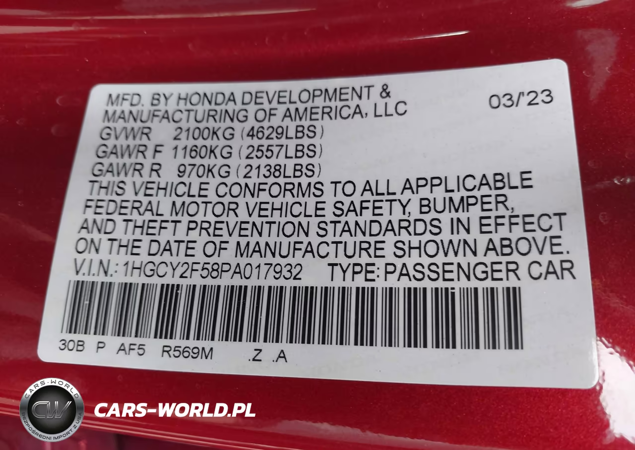 2023 Honda Accord Hybrid Sport VIN:1HGCY2F58PA017932 - 9