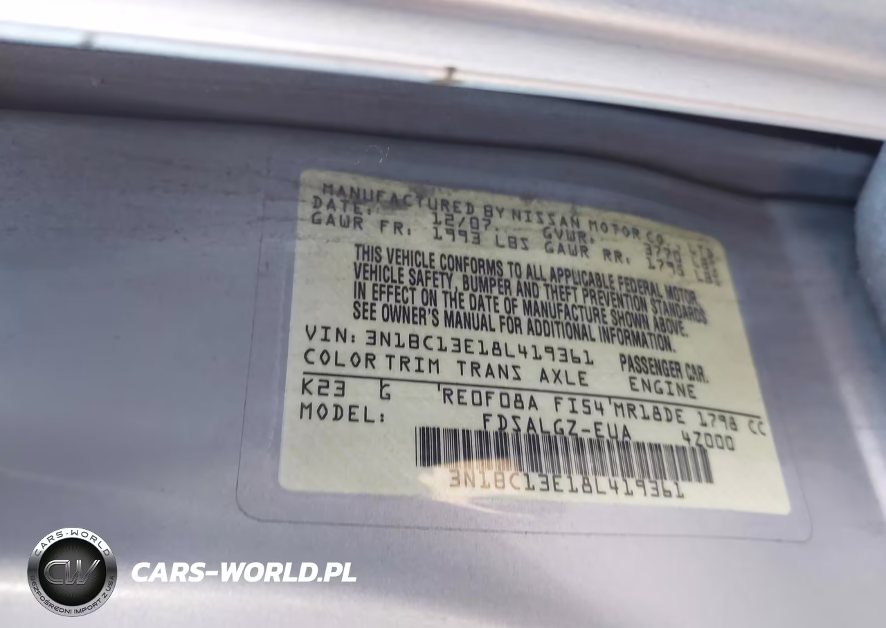 2008 Nissan Versa 1.8Sl VIN:3N1BC13E18L419361 - 9