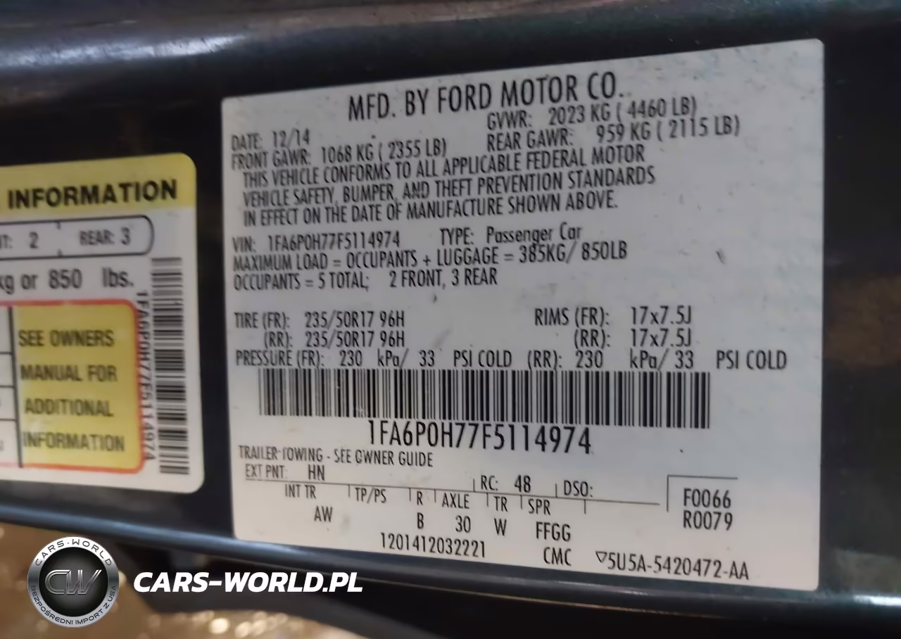 2015 Ford Fusion Se VIN:1FA6P0H77F5114974 - 9