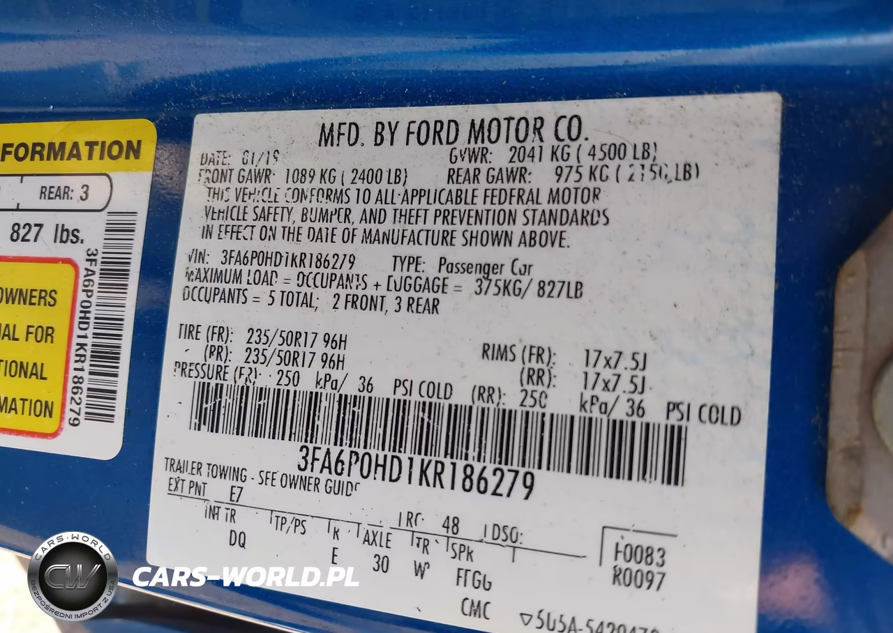 2019 Ford Fusion Se VIN:3FA6P0HD1KR186279 - 9