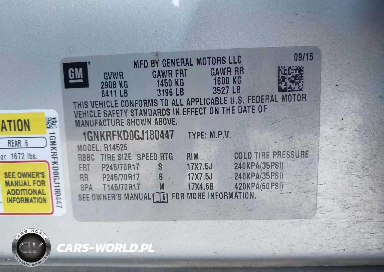 2016 Chevrolet Traverse Ls VIN:1GNKRFKD0GJ180447 - 9