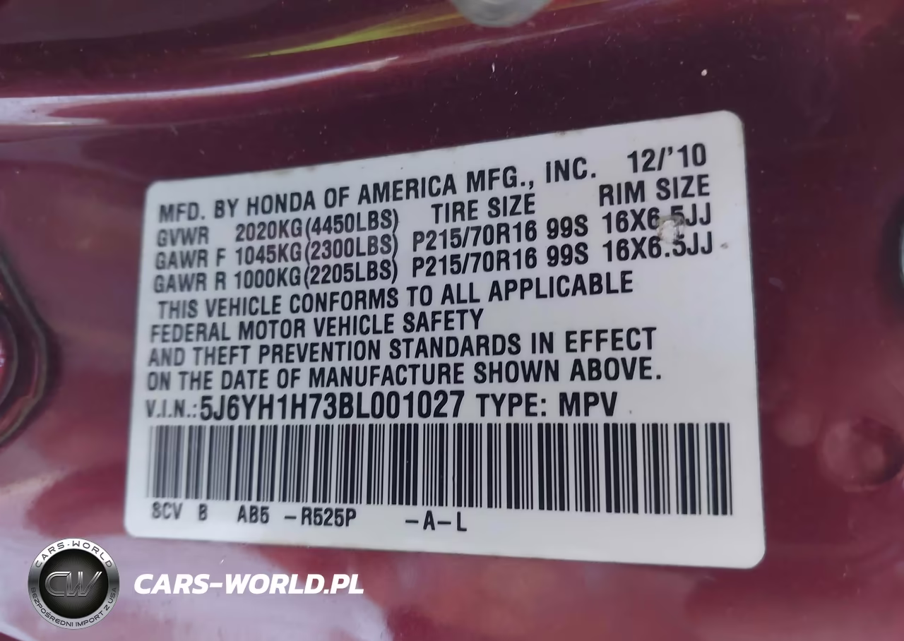 2011 Honda Element Ex VIN:5J6YH1H73BL001027 - 9