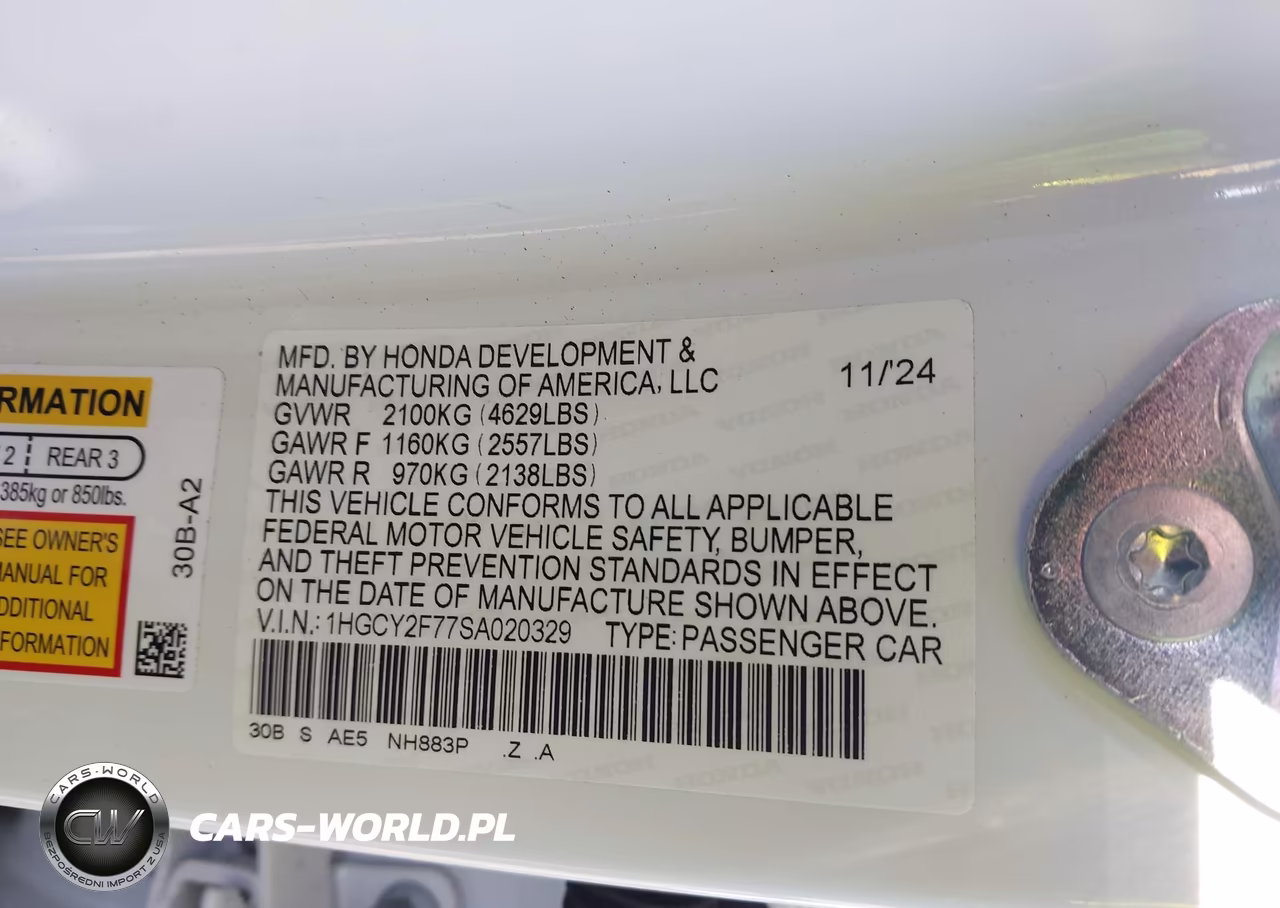 2025 Honda Accord Hybrid Sport-L VIN:1HGCY2F77SA020329 - 9