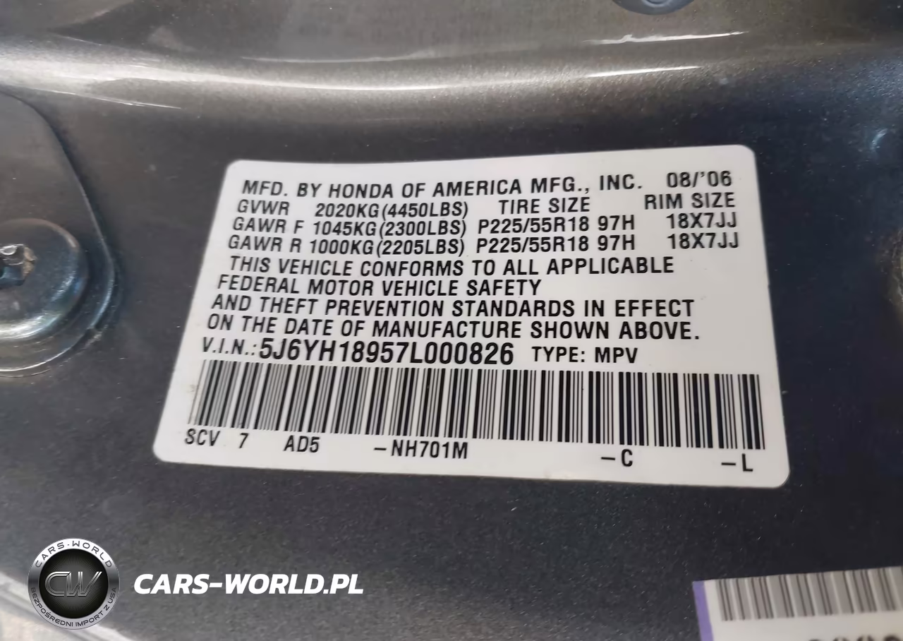 2007 Honda Element Sc VIN:5J6YH18957L000826 - 9