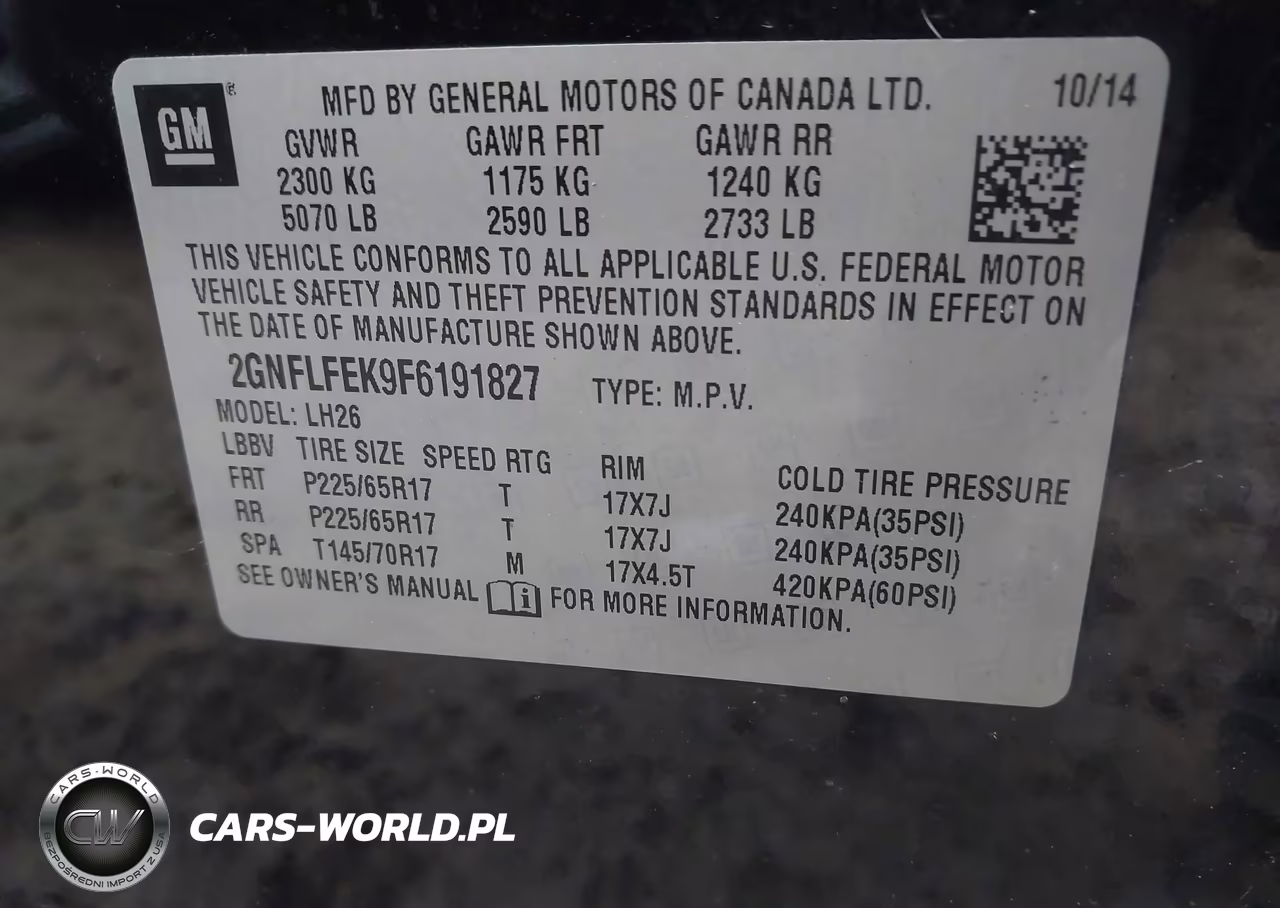 2015 Chevrolet Equinox 1Lt VIN:2GNFLFEK9F6191827 - 9