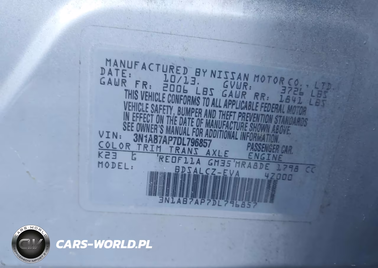 2013 Nissan Sentra S VIN:3N1AB7AP7DL796857 - 9