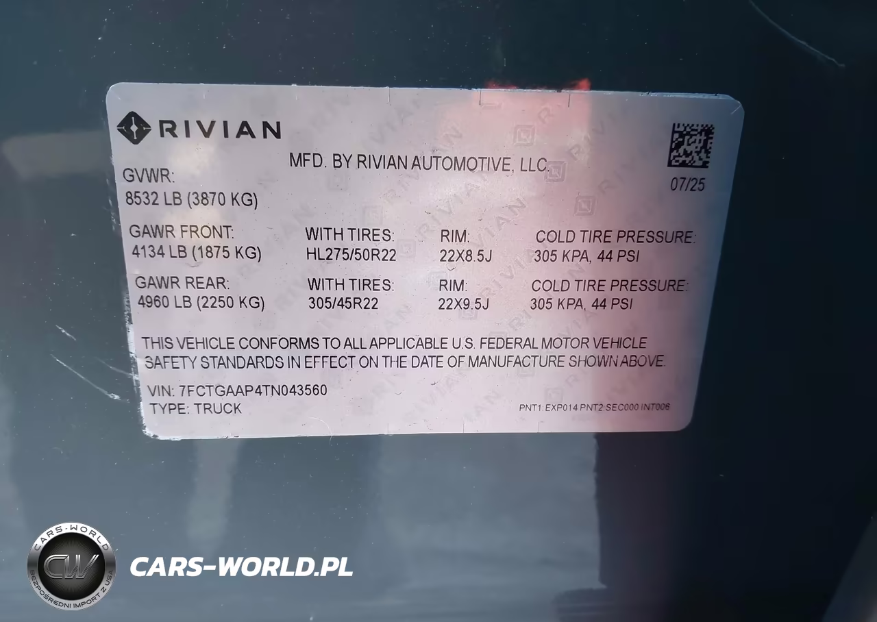 2026 Rivian R1T VIN:7FCTGAAP4TN043560 - 9